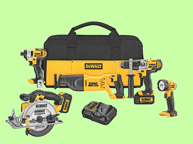 DeWalt 5 tool Combo Kit with tool bag